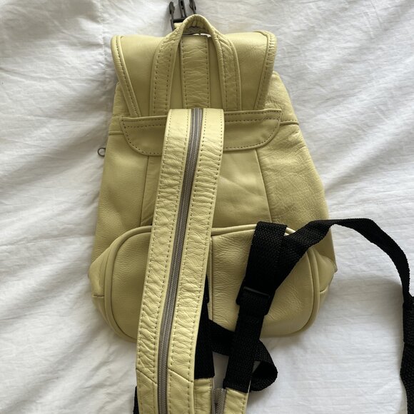 Yellow Mini Leather Backpack main image 8